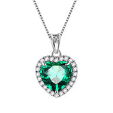 Heart Birthstone Necklace For Women 925 Sterling Silver Pendant Jewelry Birthday Mothers Day Gifts Atp0346